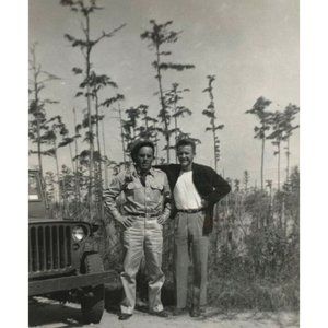 Found Photo Military Men with Jeep Ambulance Near Moody Field Air Force Base GA